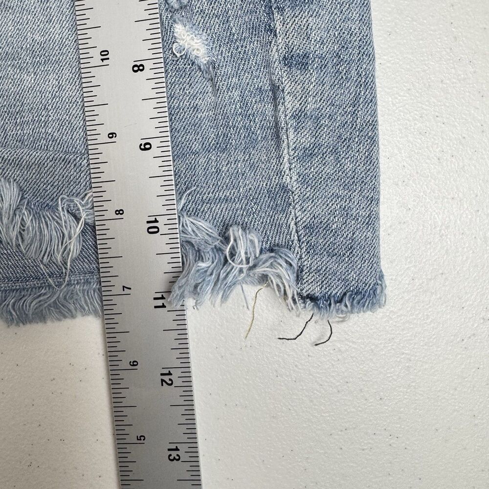 Gap Denim Shorts Mid Rise Blue Frayed Raw Hem Distressed Size 27 Summer Casual - Picture 13 of 14